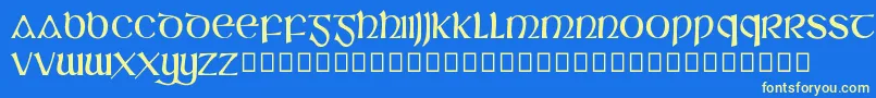 SlГЎine Font – Yellow Fonts on Blue Background