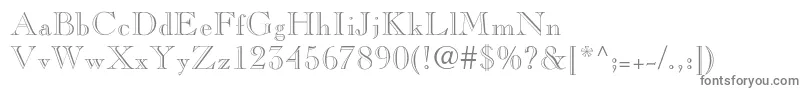 Chopinopenface-fontti – harmaat kirjasimet valkoisella taustalla