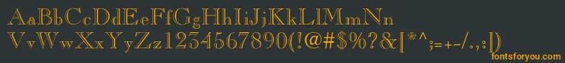 フォントChopinopenface – 黒い背景にオレンジの文字