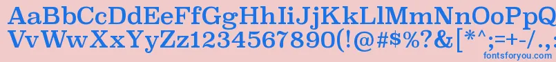 フォントSuperclarendonrgRegular – ピンクの背景に青い文字