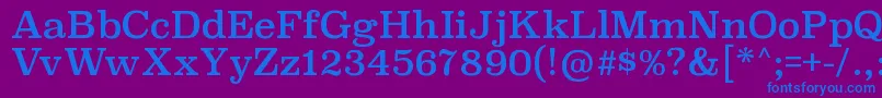 SuperclarendonrgRegular-fontti – siniset fontit violetilla taustalla
