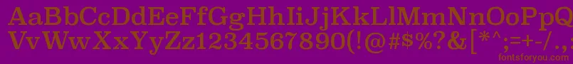 SuperclarendonrgRegular-Schriftart – Braune Schriften auf violettem Hintergrund