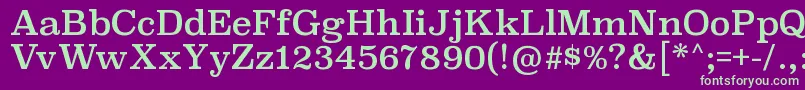 SuperclarendonrgRegular-fontti – vihreät fontit violetilla taustalla