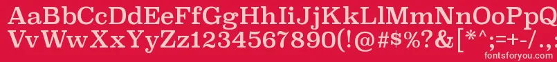 SuperclarendonrgRegular-fontti – vaaleanpunaiset fontit punaisella taustalla