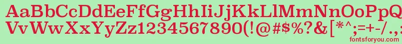 フォントSuperclarendonrgRegular – 赤い文字の緑の背景