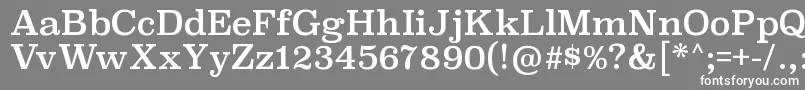 SuperclarendonrgRegular-fontti – valkoiset fontit harmaalla taustalla
