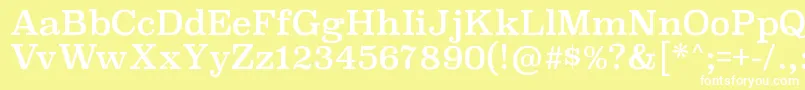 SuperclarendonrgRegular-Schriftart – Weiße Schriften auf gelbem Hintergrund