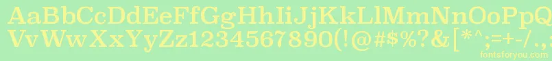 SuperclarendonrgRegular-fontti – keltaiset fontit vihreällä taustalla