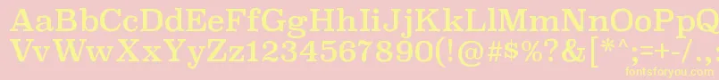 SuperclarendonrgRegular-Schriftart – Gelbe Schriften auf rosa Hintergrund