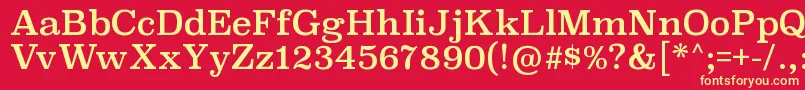 SuperclarendonrgRegular Font – Yellow Fonts on Red Background