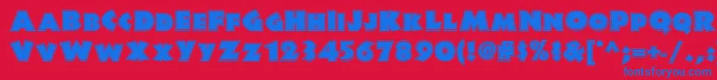 Junglefeverinlinenf-Schriftart – Blaue Schriften auf rotem Hintergrund