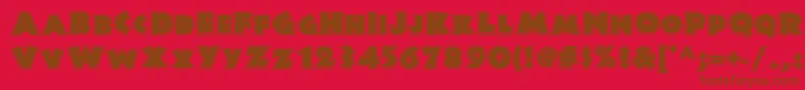 フォントJunglefeverinlinenf – 赤い背景に茶色の文字
