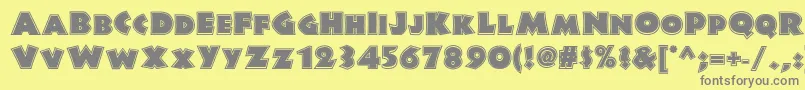 Junglefeverinlinenf Font – Gray Fonts on Yellow Background