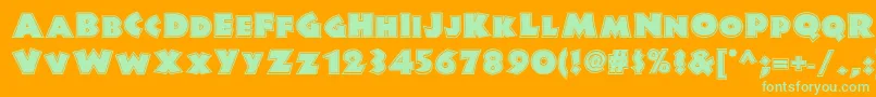 Junglefeverinlinenf Font – Green Fonts on Orange Background