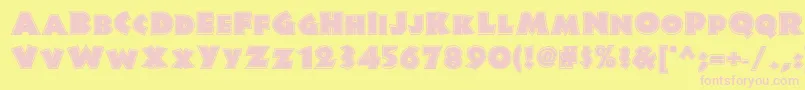 Junglefeverinlinenf Font – Pink Fonts on Yellow Background