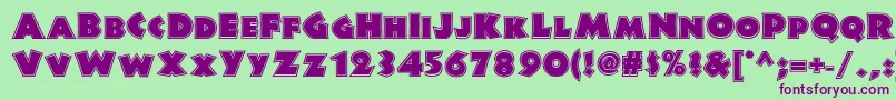 Junglefeverinlinenf Font – Purple Fonts on Green Background