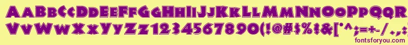 Junglefeverinlinenf Font – Purple Fonts on Yellow Background