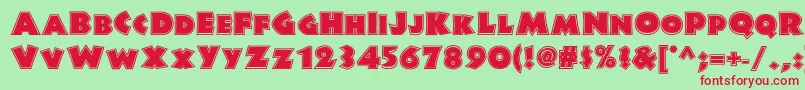 Junglefeverinlinenf Font – Red Fonts on Green Background