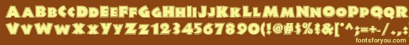 Junglefeverinlinenf Font – Yellow Fonts on Brown Background