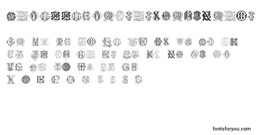 IntellectaMonogramsRandomSamplesSix Font – alphabet, numbers, special characters