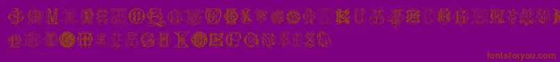 IntellectaMonogramsRandomSamplesSix Font – Brown Fonts on Purple Background