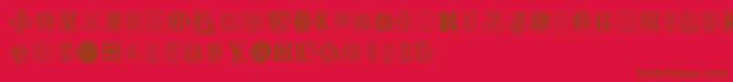 Police IntellectaMonogramsRandomSamplesSix – polices brunes sur fond rouge