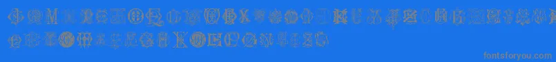 IntellectaMonogramsRandomSamplesSix Font – Gray Fonts on Blue Background