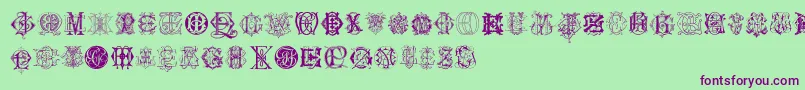 IntellectaMonogramsRandomSamplesSix Font – Purple Fonts on Green Background
