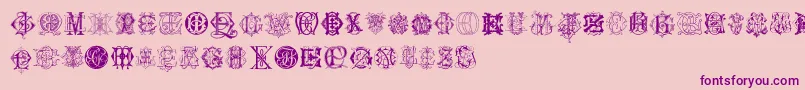 Lisätietoja IntellectaMonogramsRandomSamplesSix-fontista IntellectaMonogramsRandomSamplesSix-fontti – violetit fontit vaaleanpunaisella taustalla