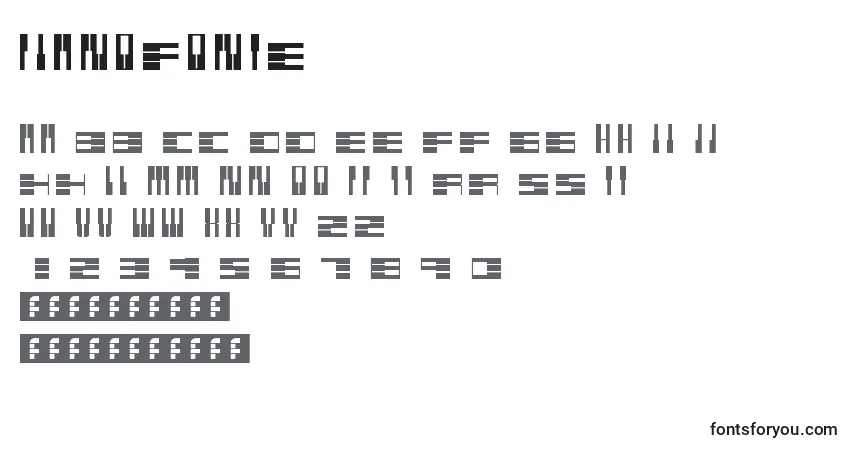Schriftart Pianofonte – Alphabet, Zahlen, spezielle Symbole
