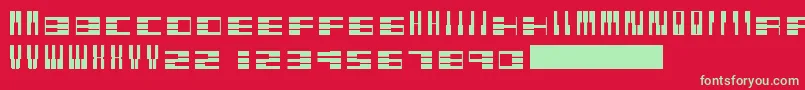 Pianofonte Font – Green Fonts on Red Background