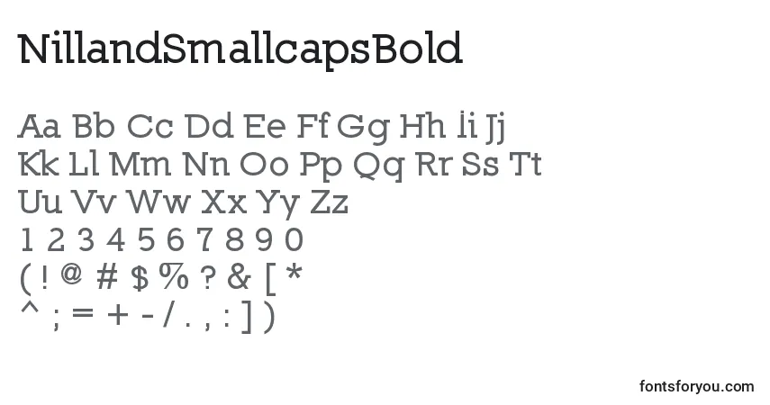 Шрифт NillandSmallcapsBold – алфавит, цифры, специальные символы