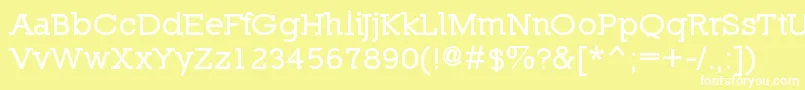 Police NillandSmallcapsBold – polices blanches sur fond jaune