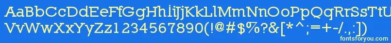 フォントNillandSmallcapsBold – 黄色の文字、青い背景
