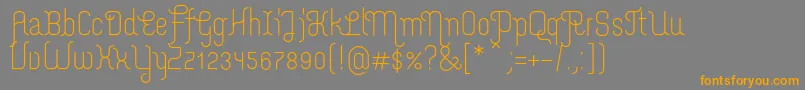 フォントMerijntjeRegular – オレンジの文字は灰色の背景にあります。
