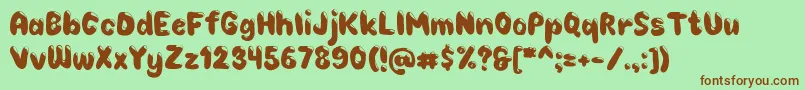 Choko Font – Brown Fonts on Green Background