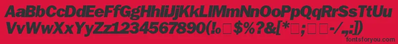 Czcionka FranklinGothicBlackitalic – czarne czcionki na czerwonym tle