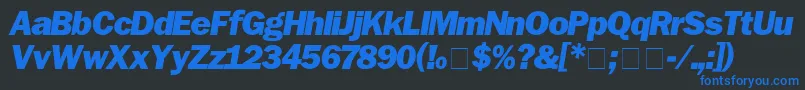Шрифт FranklinGothicBlackitalic – синие шрифты на чёрном фоне