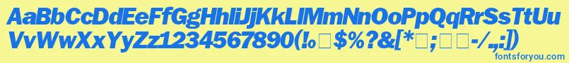 fuente FranklinGothicBlackitalic – Fuentes Azules Sobre Fondo Amarillo