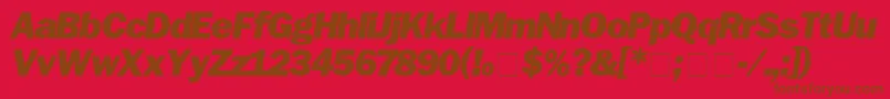 FranklinGothicBlackitalic-Schriftart – Braune Schriften auf rotem Hintergrund