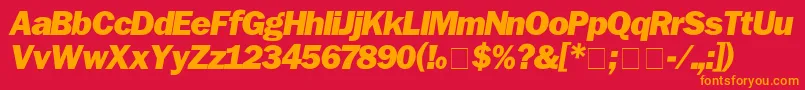 FranklinGothicBlackitalicフォントについての詳細 フォントFranklinGothicBlackitalic – 赤い背景にオレンジの文字