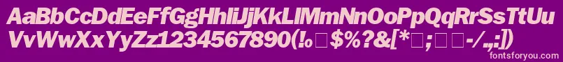 FranklinGothicBlackitalic Font – Pink Fonts on Purple Background