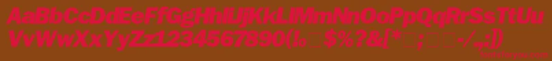 FranklinGothicBlackitalic Font – Red Fonts on Brown Background