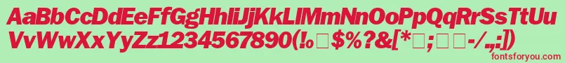 Police FranklinGothicBlackitalic – polices rouges sur fond vert