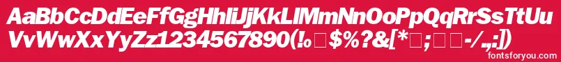 Czcionka FranklinGothicBlackitalic – białe czcionki na czerwonym tle