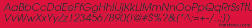 TrendexSsiItalic-fontti – mustat fontit punaisella taustalla
