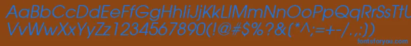 TrendexSsiItalic Font – Blue Fonts on Brown Background