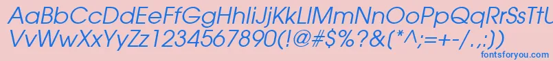 フォントTrendexSsiItalic – ピンクの背景に青い文字