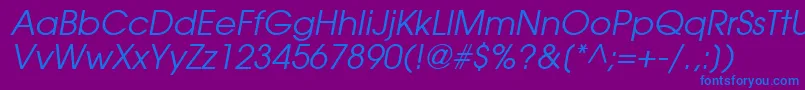TrendexSsiItalic-fontti – siniset fontit violetilla taustalla