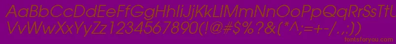 TrendexSsiItalic-fontti – ruskeat fontit violetilla taustalla